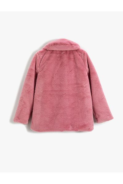 Koton Plush Coat Buttoned