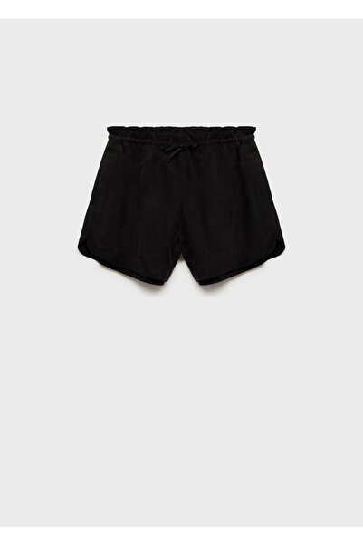 MANGO Woman Yüksek Belli Düz Kesim Cupro Şort