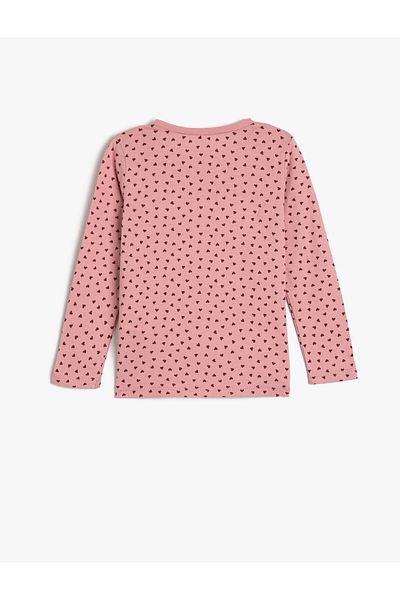 Koton T-Shirt Butterfly Sequin Embroidered Long Sleeve Crew Neck Cotton
