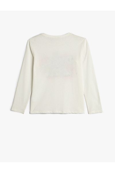 Koton Long Sleeve Printed T-Shirt Round Neck Cotton
