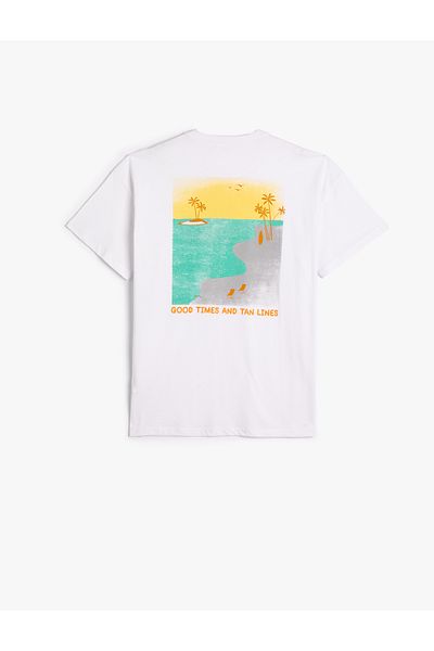 Koton Tricou cu mânecă scurtă, decolteu, bumbac, cu broderie