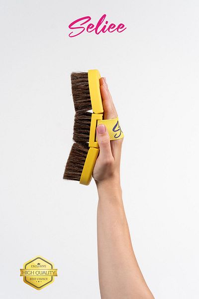 Seliee Ergonomic Natural Horsehair Cellulite Brush (with Storage Box Gift)