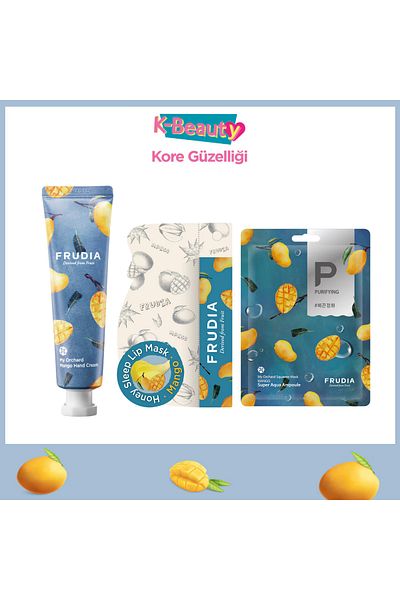FRUDIA Mango Lip Care Mask - Hand Cream - Face Mask Set of 3
