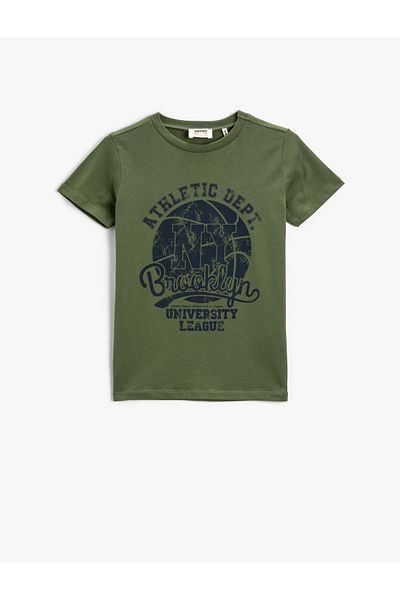 Koton Printed Short Sleeve T-Shirt Crew Neck Cotton
