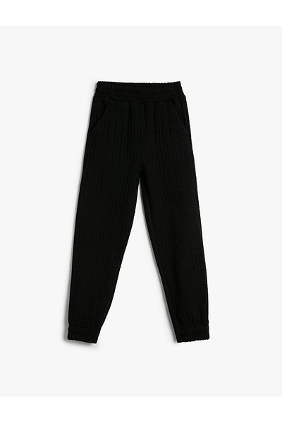 Koton Basic Jogger Sweatpants Textured Elastic Waist Pocket