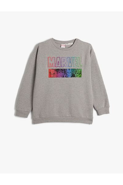 Koton Marvel Licensed Raised Sweatshirt - Heroes Printed