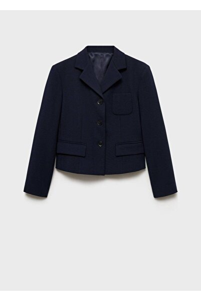 MANGO Woman Düğmeli crop blazer ceket