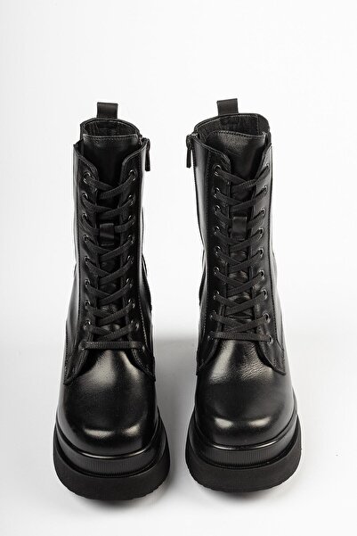 Deripabuc Hakiki Deri Siyah Kadın Deri Bot TRC-216511