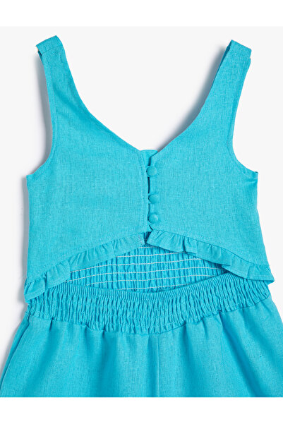 Koton Overall aus Leinenshorts mit Fensterdetail und Trägern