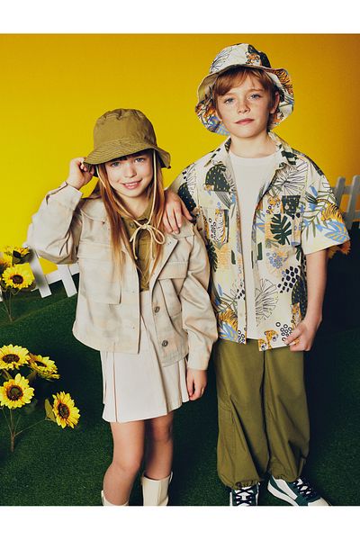 Koton Parachute Trousers Tie Waist Side Pockets Cotton