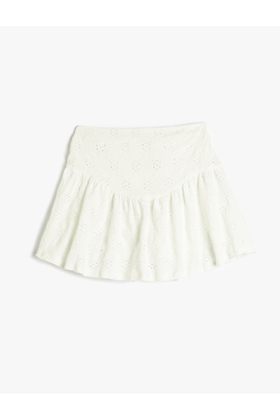 Koton Μίνι φούστα διάτρητη ελαστική μέση