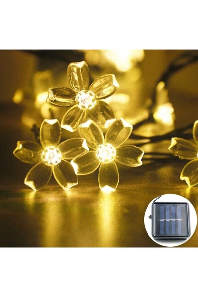 Mi-ÇA HOME Güneş Enerjili Solar Çiçekli Dekoratif 30 Led Bahçe Lambası