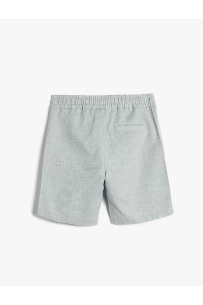 Koton Lněné šortky se zavazováním v pase, elastická kapsa