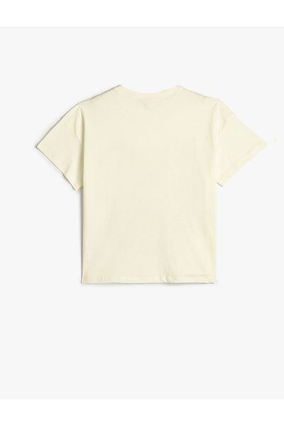 Koton Cotton Oversize Anime T-Shirt - Short Sleeve, Crew Neck
