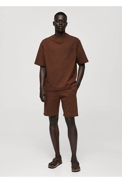 MANGO Man 100% Cotton Drawstring Bermuda Shorts