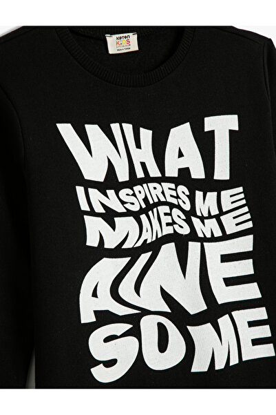 Koton Baskılı Sweatshirt Lisanslı Şardonlu Uzun Kollu Bisiklet Yaka Baskılı Pamuklu