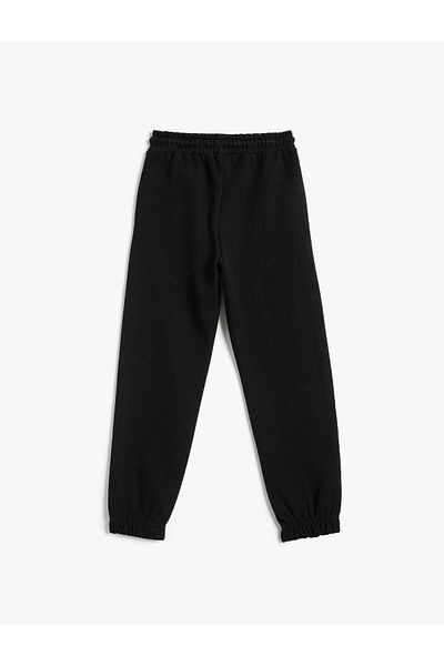 Koton Jogger Sweatpants Tie Waist Pocket Print Λεπτομερές βαμβακερό