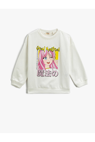 Koton Φούτερ με στάμπα Anime - Crew Neck