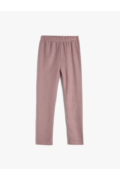 Koton Basic Ribbed Leggings with Elastic Waist