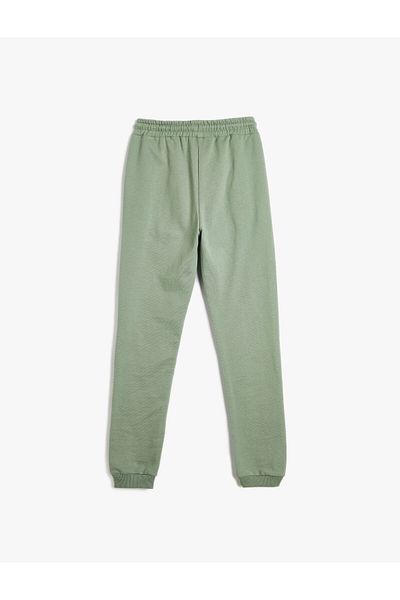 Koton Jogger Sweatpants with Pockets - Label Detail and Elastic Waist