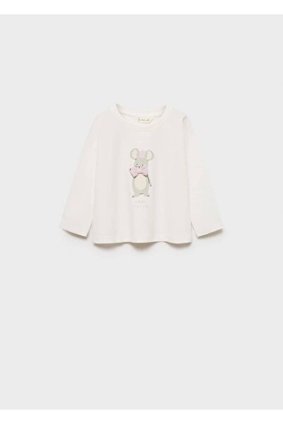 MANGO Baby Βαμβακερό μπλουζάκι με σχέδια