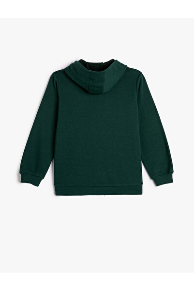 Koton Φούτερ με φερμουάρ με κουκούλα Basic τσεπάκι καγκουρό