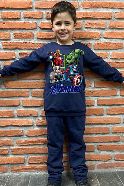 endudu Spider-Man- Green Giant Printed Stripe Flim Character Children's 2-Piece Set 100% Cotton