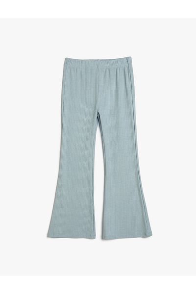 Koton Kiszélesedő leggings nadrág kényelmes szabású texturált elasztikus derékrész