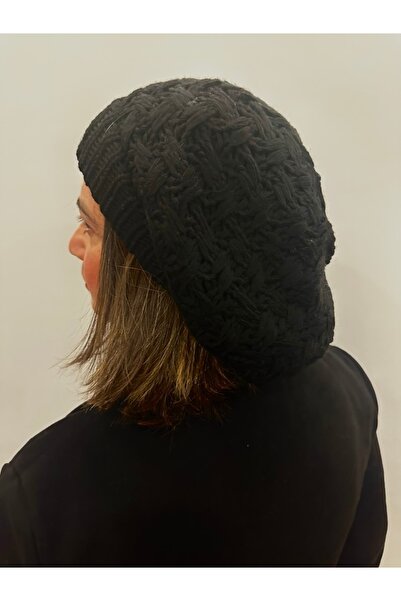 alsaccessories Women's Black Color Knitted Diamond Model Painter Model Hair Cap, Hat
