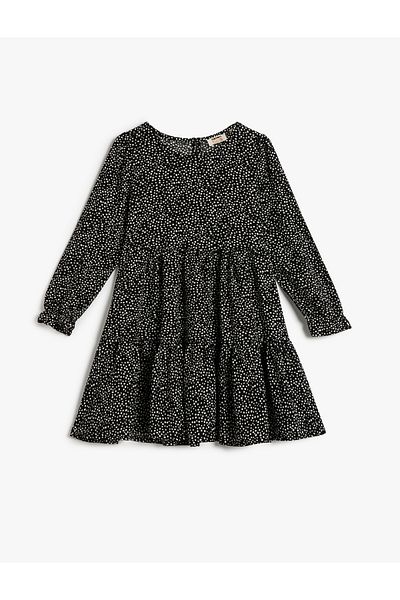 Koton Rochie Midi cu Maneca Lunga Maneci Rotunde Cu Guler Rotund Elastic