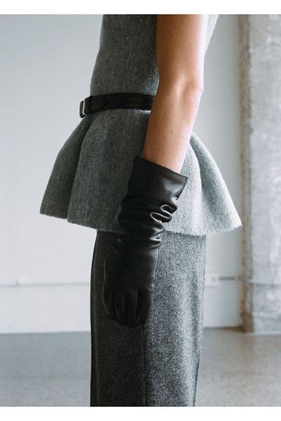 MANGO Woman Leather Long Gloves