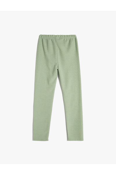 Koton Basic Ribbed Leggings with Elastic Waist