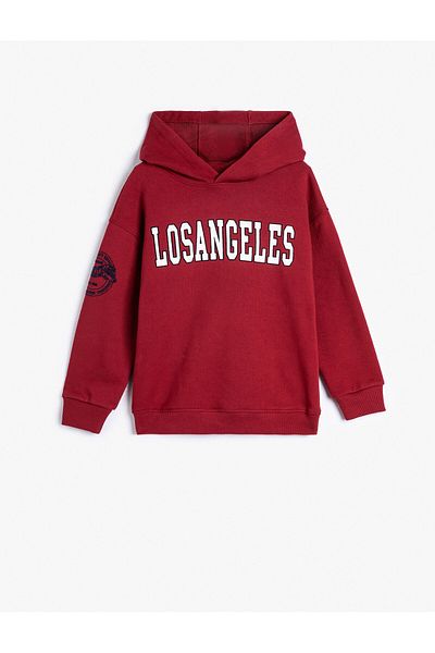 Koton 4wkb10177tk 459 Claret Red Boys' Cotton Jersey Sweatshirt
