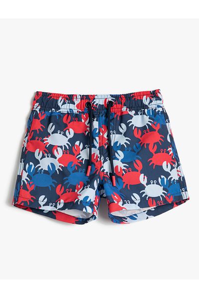 Koton Seeshorts mit Krabbenmuster und Netzfutter in der Taille