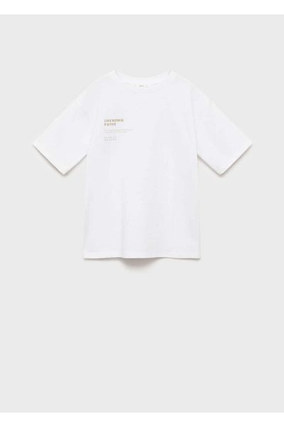 MANGO Kids Βαμβακερό μπλουζάκι με σχέδια