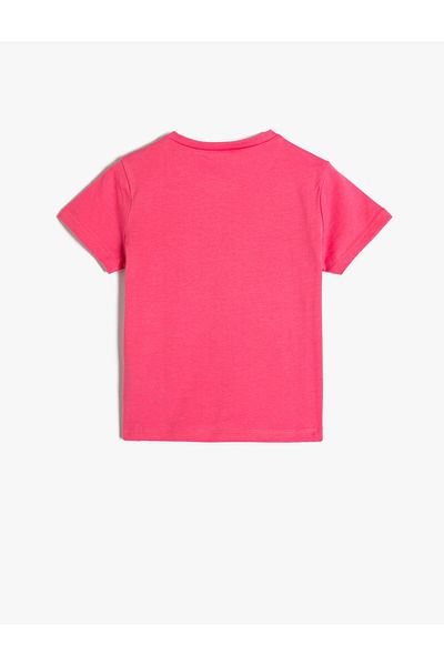 Koton Cotton Flamingo Printed Short Sleeve Crew Neck