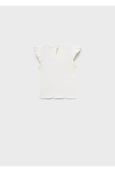 MANGO Baby Βαμβακερό μπλουζάκι με βολάν