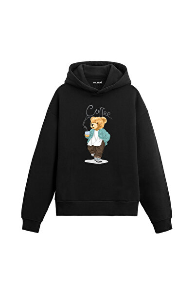 Colermi سويت شيرت قطني مطبوع عليه دمية دب لمحبي القهوة، هدية عيد ميلاد، هدية ...