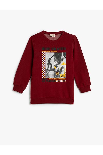 Koton Hanorac Rose Gold Crew Gât Bumbac Imprimat