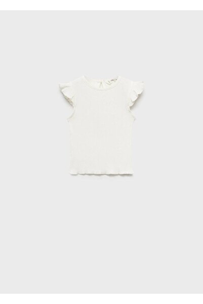 MANGO Baby Βαμβακερό μπλουζάκι με βολάν