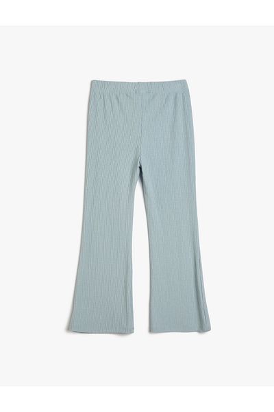 Koton Kiszélesedő leggings nadrág kényelmes szabású texturált elasztikus derékrész