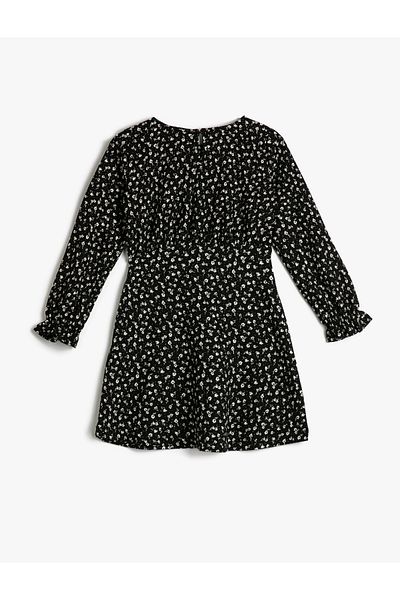 Koton Rochie cu mânecă lungă Floral Gât rotund Manșete elastice