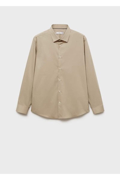 MANGO Man Cămașă din bumbac elastic cu croială obișnuită