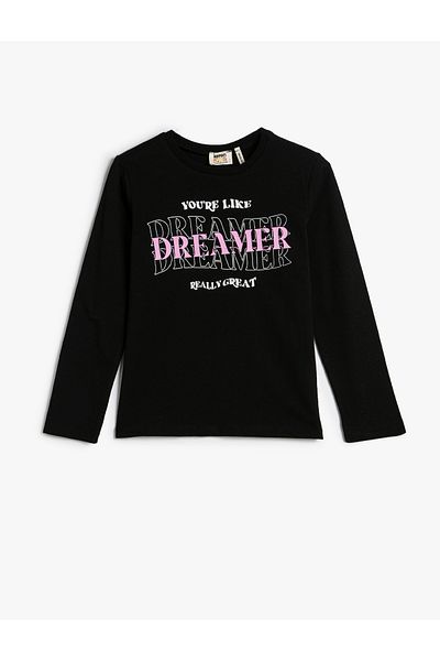 Koton Printed T-Shirt Crew Neck Long Sleeve Cotton