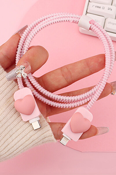 WANNACASE Samsung Type-C Uyumlu Şarj Aleti Kablosu Spiral Kablo Koruyucu Kablosu Sarma Örgü Kılıfı