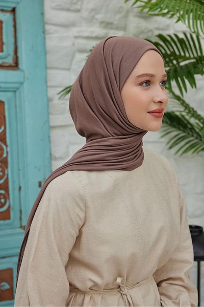Şalland Dark Mink Combed Cotton Shawl