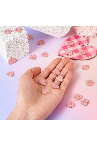 arredamento Letter D Heart Thermos Compatible Pink Charm Accessory Hanging Ornament