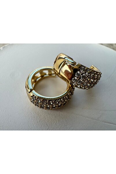 YD İTHALATTAN-3 Sıra Zirkon Taşlı Gold Vip Xuping Yeni Sezon Trend Halka Küpe