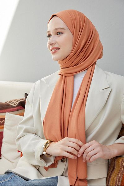 Şalland Combed Cotton Shawl Almond