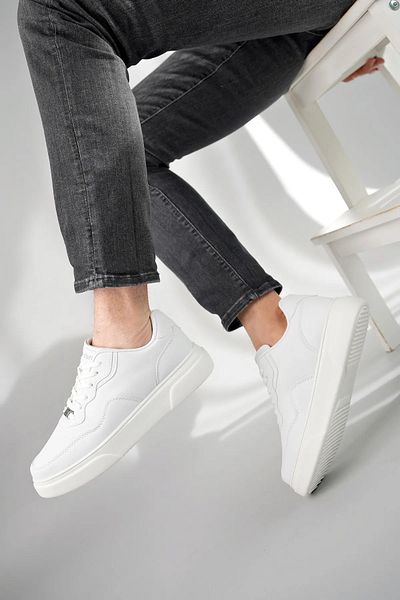 Zerenyus Sz90015 Λευκό Faux Leather Lace-up Sneaker - Αθλητικά παπούτσια για όλες τις εποχές